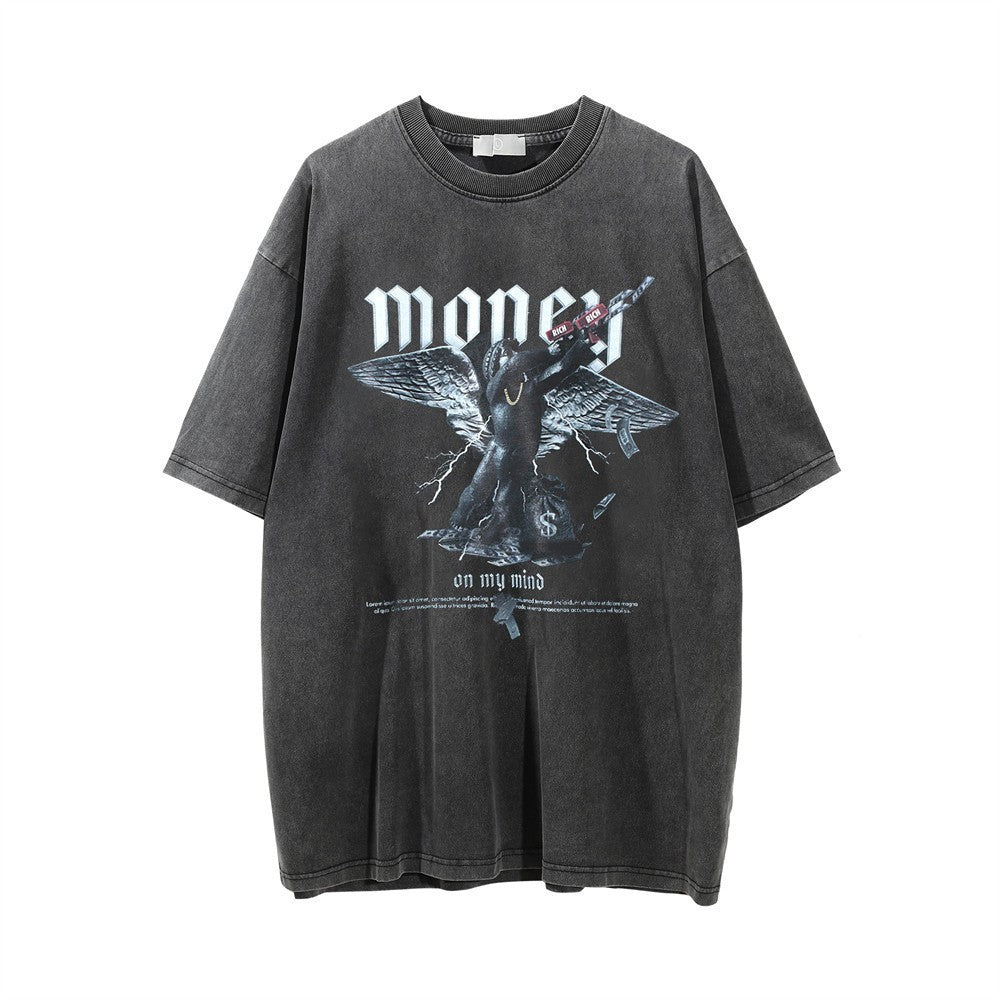 Printed Washed And Worn T-shirt For Men