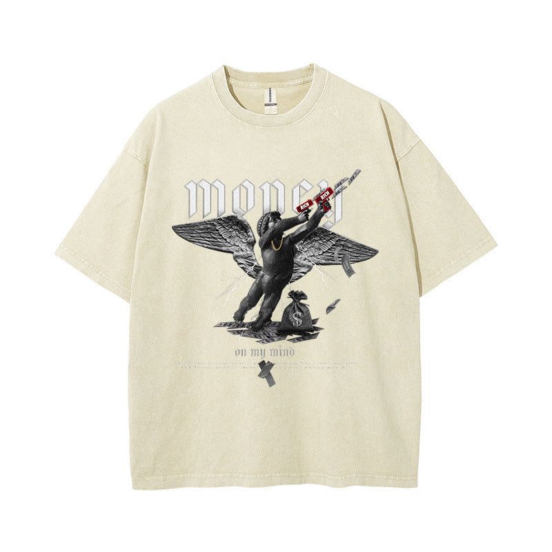 Printed Washed And Worn T-shirt For Men