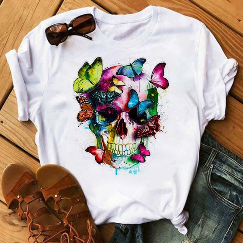 Vintage Print Letter Fashion Clothing Short-sleeved T-shirt