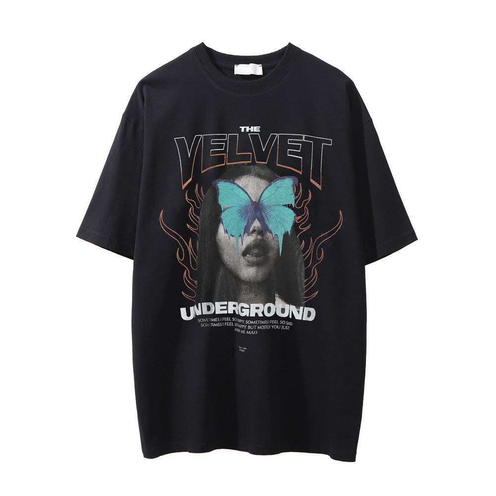 Fashion Personalized Printed Washed T-shirt Men