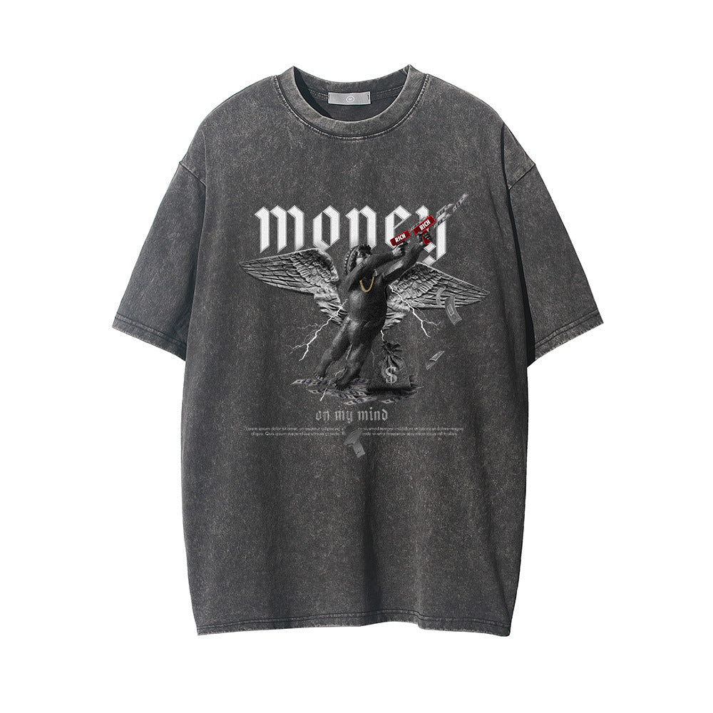 Printed Washed And Worn T-shirt For Men