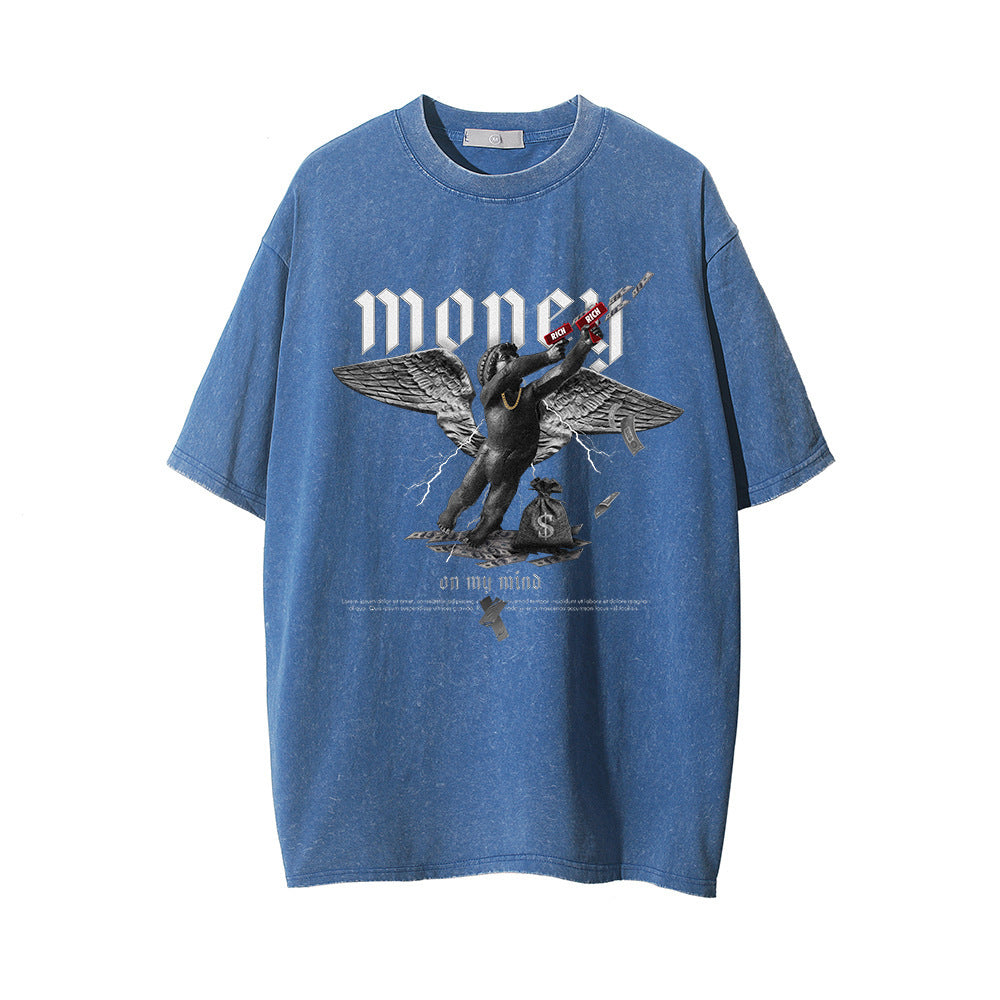 Printed Washed And Worn T-shirt For Men