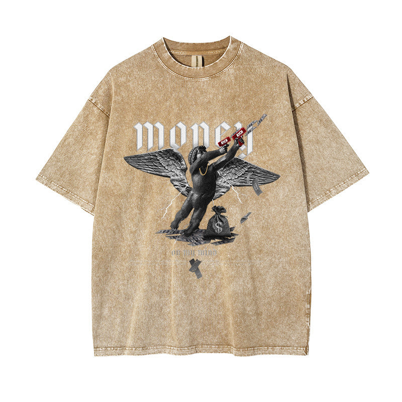 Printed Washed And Worn T-shirt For Men