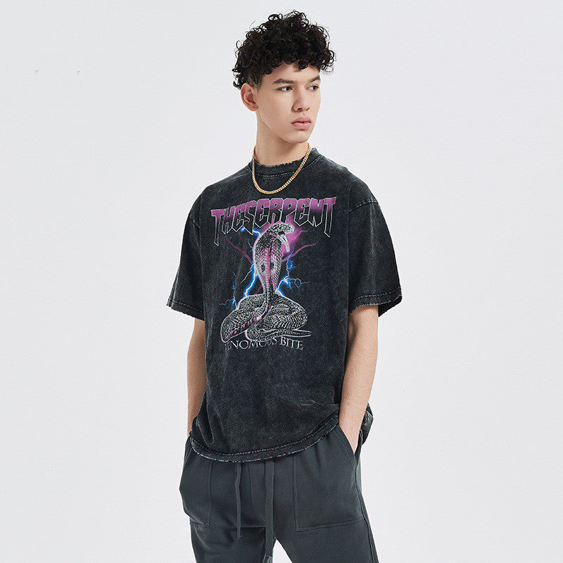 Old Printed Cobra Men Short Sleeved T Shirt