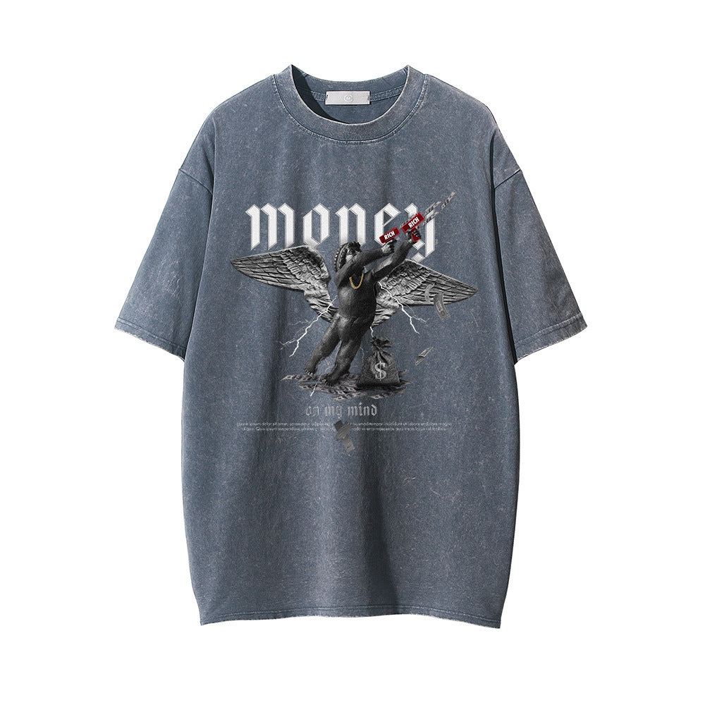 Printed Washed And Worn T-shirt For Men