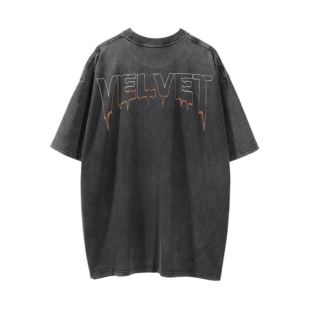 Fashion Personalized Printed Washed T-shirt Men