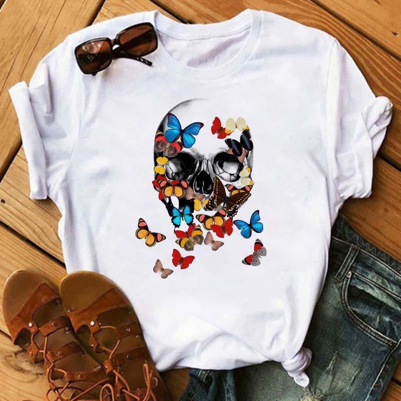 Vintage Print Letter Fashion Clothing Short-sleeved T-shirt
