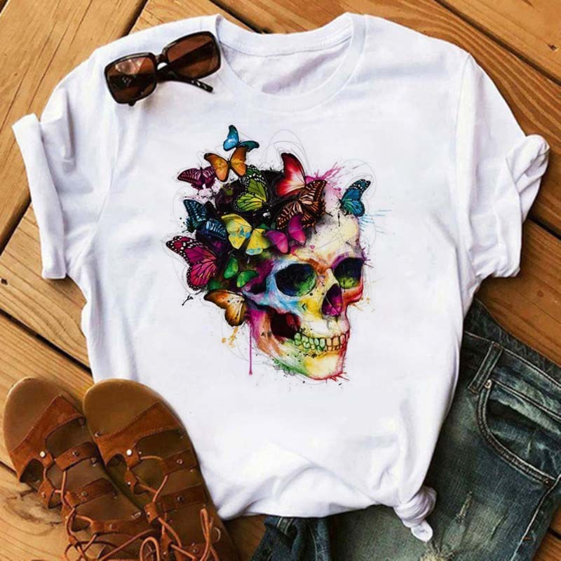 Vintage Print Letter Fashion Clothing Short-sleeved T-shirt