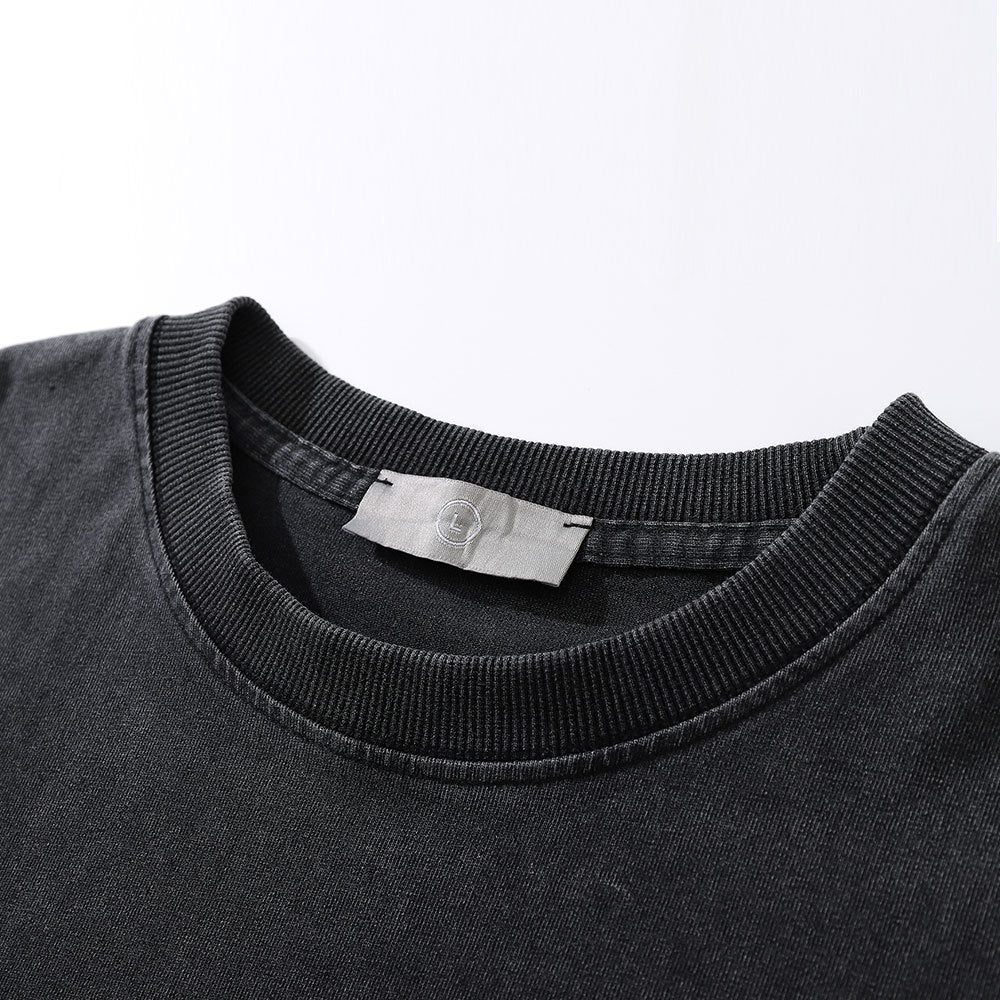 Fashion Personalized Printed Washed T-shirt Men